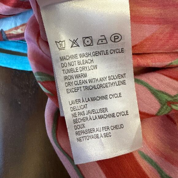 FARM RIO Scarf Mix Shirt Dress Multicolor Fruit Print 3/4 Sleeve Hippie - Picture 12 of 15